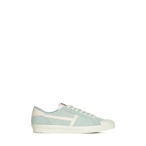 Tom Ford , Pistachio Green Leather Sneakers ,Green male, Sizes: