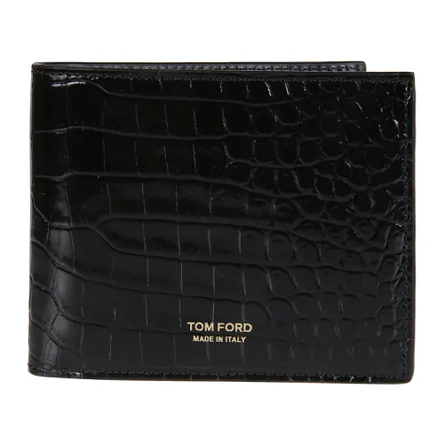 Tom Ford , Printed Alligator Bifold Wallet ,Black male, Sizes: ONE SIZE