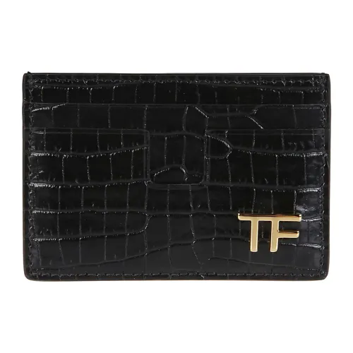Tom Ford , Printed Alligator Classic Credit Card Holder ,Black male, Sizes: ONE SIZE