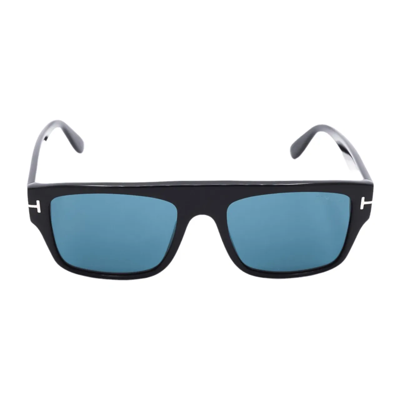 Tom Ford , Rectangular Sunglasses with Blue Lenses ,Black unisex, Sizes:
