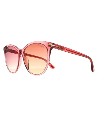 Tom Ford Round Womens Shiny Transparent Antique Pink Gradient Maxim FT0787 - One