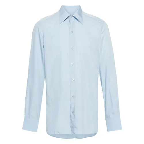 Tom Ford , Silk Lyocell Shirt ,Blue male, Sizes: