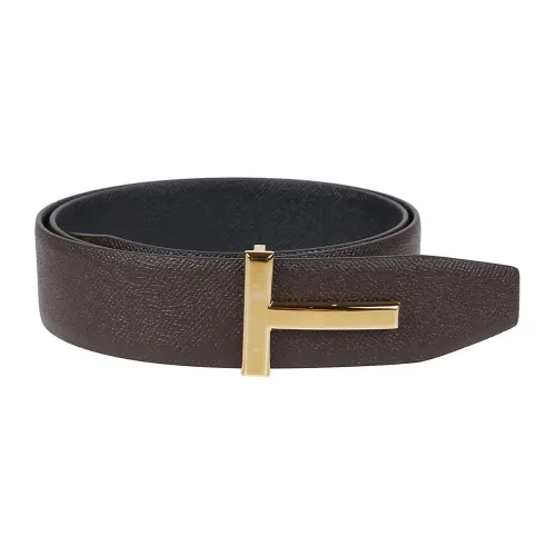 Tom Ford , Sophisticated T-Buckle Reversible Belt ,Brown male, Sizes: