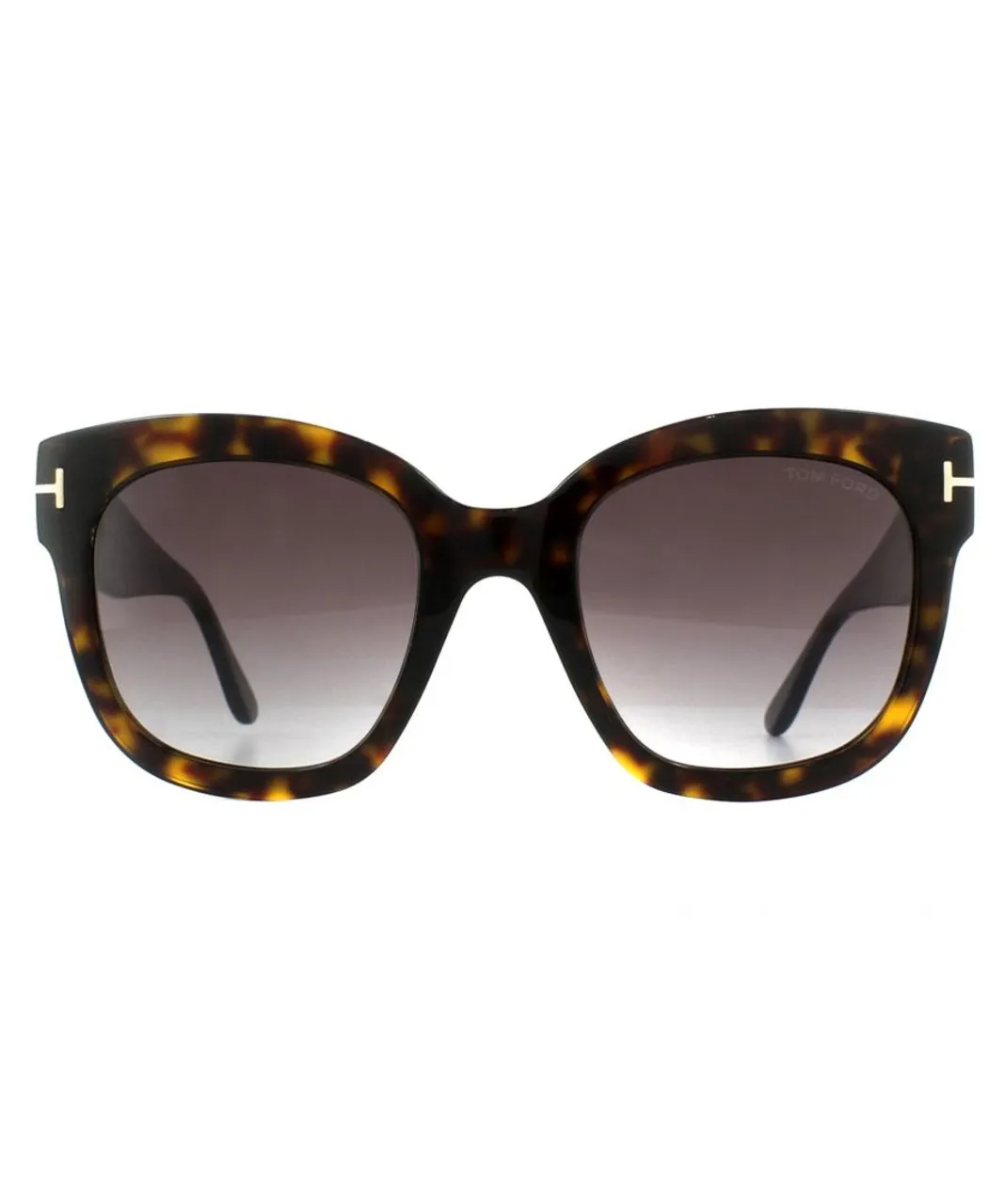 Tom Ford Square Womens Dark Havana Bordeaux Gradient Sunglasses - Brown - One