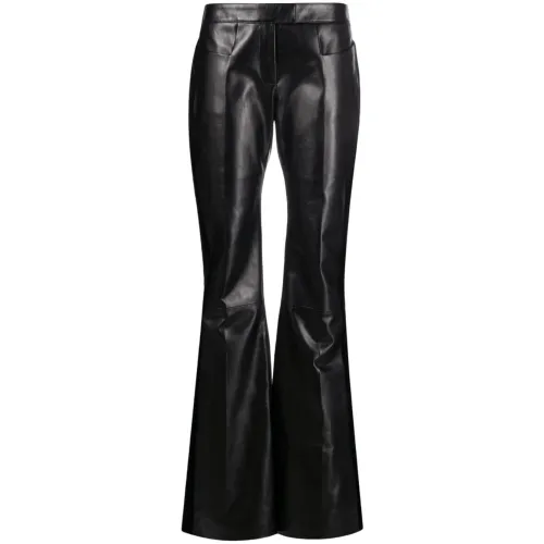 Tom Ford , Stylish Black Leather Trousers ,Black female, Sizes: