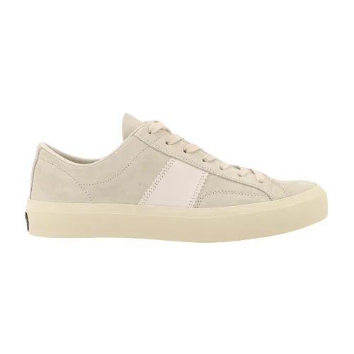 Tom Ford , Suede Lace-up Sneakers ,Beige male, Sizes: