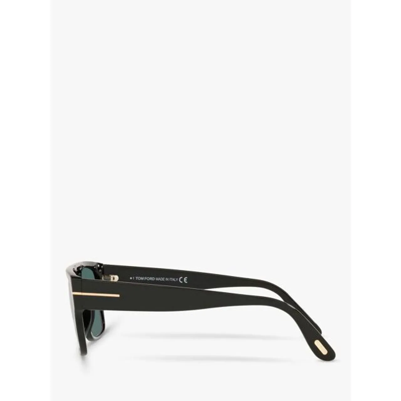 TOM FORD TR001363 Men's Rectangular Sunglasses, Shiny Black/Blue - Shiny Black/Blue - Male