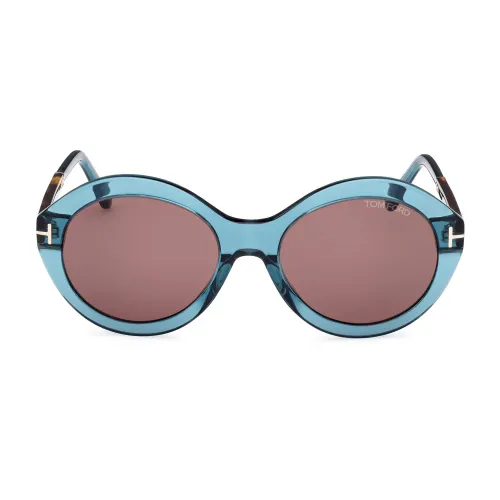 Tom Ford , Transparent Blue Oval Sunglasses ,Blue female, Sizes: