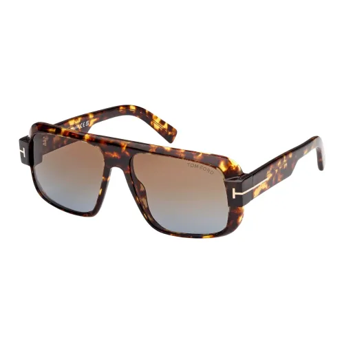 Tom Ford , Turner Sunglasses Dark Havana/Light Brown ,Brown male, Sizes:
