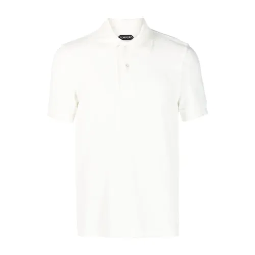 Tom Ford , White Cotton Blend Polo Shirt ,White male, Sizes: