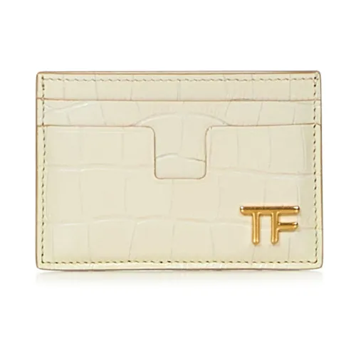 Tom Ford , White Crocodile Effect Wallet ,White female, Sizes: ONE SIZE