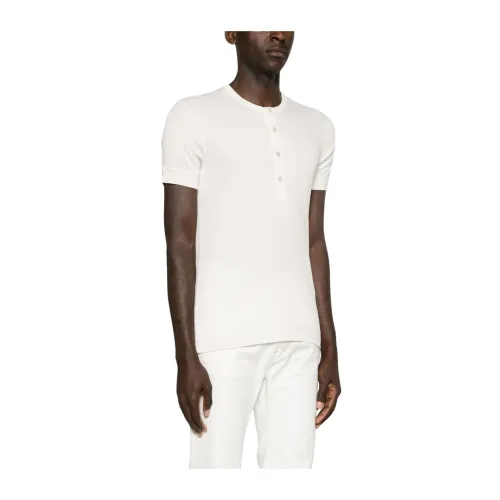Tom Ford , White T-Shirts Polos for Men ,White male, Sizes: