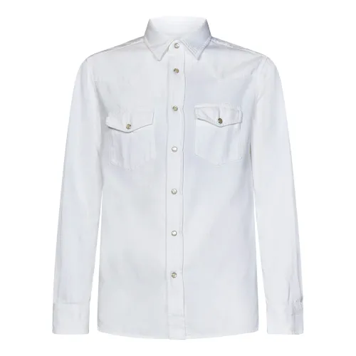 Tom Ford , White Western Style Shirt ,White male, Sizes:
