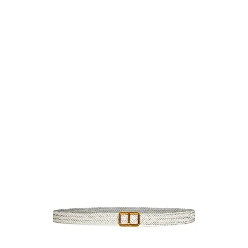 Tom Ford , White Woven Leather Belt ,White male, Sizes: