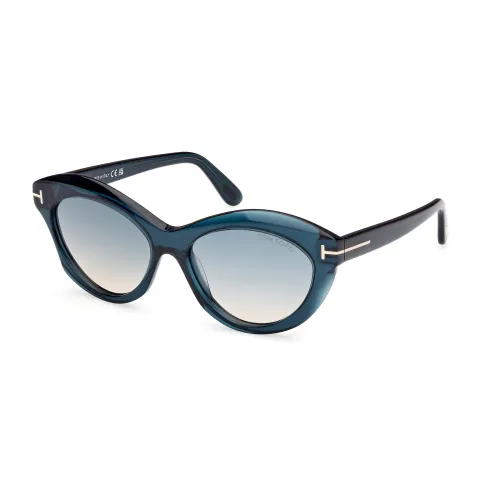 Tom Ford , Womens Oval Sunglasses Celeste Blue ,Blue female, Sizes: