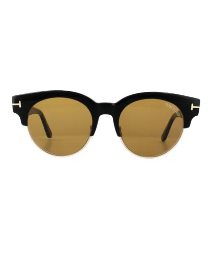 Tom Ford Womens Sunglasses 0598 Henri 01E Shiny Black Brown Metal - One