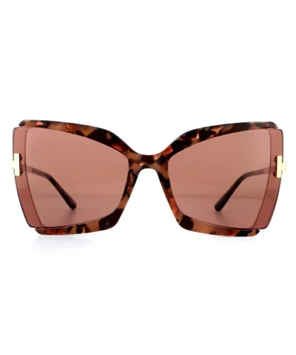 Tom Ford Womens Sunglasses Gia FT0766 55Y Marbled Brown Violet - One