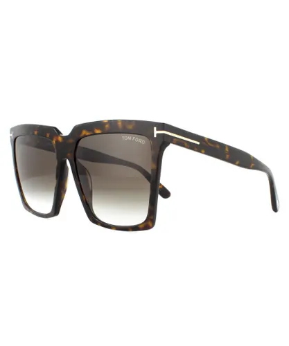Tom Ford Womens Sunglasses Sabrina 02 FT0764 52K Dark Havana Roviex Brown Gradient - One