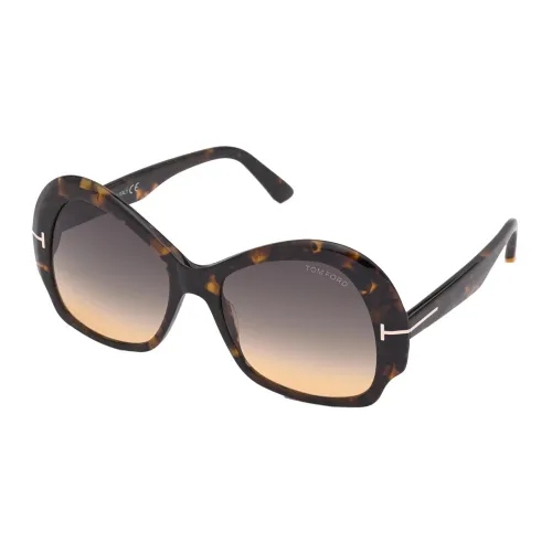 Tom Ford , Zelda Sunglasses Dark Havana/Grey Rose Shaded ,Brown female, Sizes:
