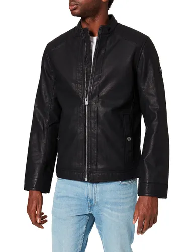 TOM TAILOR Men's 1026337 Faux Leather Biker Jacket