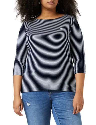 Tom Tailor Women's Striped shirt with heart embroidery