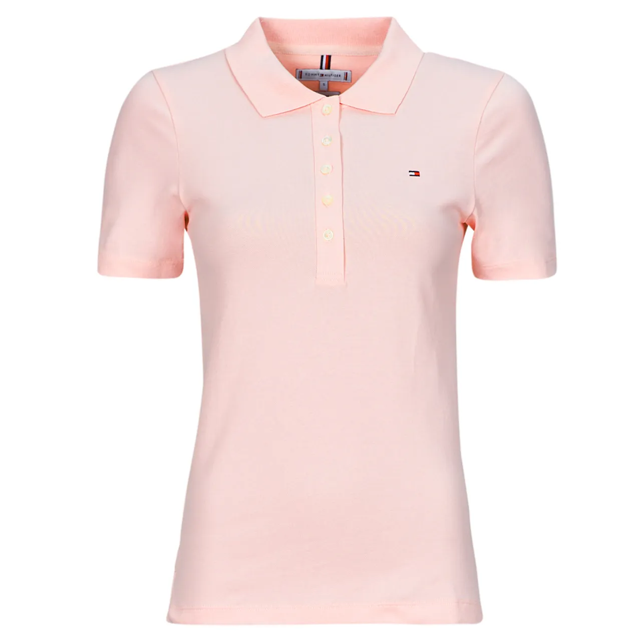 Tommy Hilfiger  1985 SLIM PIQUE POLO SS  women's Polo shirt in Pink