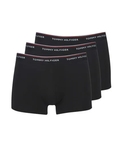 Tommy Hilfiger 1U87903842 Mens Essential Repeat Trunks 3 Pack - Black Cotton