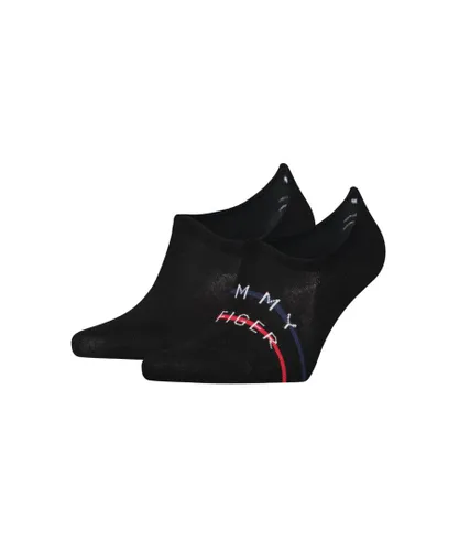 Tommy Hilfiger 2 Pack Mens Footie Sock in Black Fabric