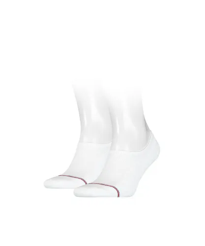 Tommy Hilfiger 2 Pack Mens Iconic Footie Socks - White Fabric