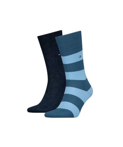 Tommy Hilfiger 2 Pack Mens Rugby Sock in Navy Fabric
