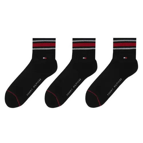Tommy Hilfiger 3 Pack Sports quarter Socks Mens - Black