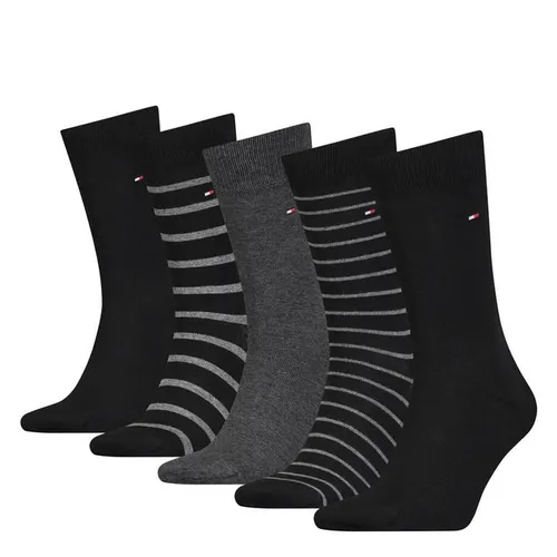 Tommy Hilfiger 5 Pack Stripe Box Socks - Black