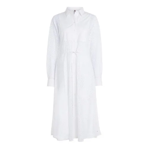 Tommy Hilfiger Amd Lace Midi Shirt Dress - White