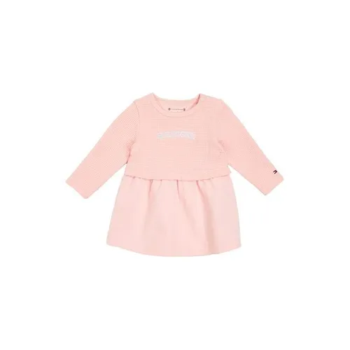 Tommy Hilfiger Baby Curved Monotype Dress L/S - Pink