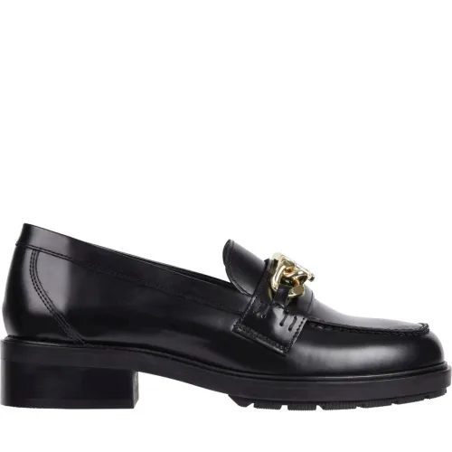Tommy Hilfiger , Black Chain Loafers for Women ,Black female, Sizes: