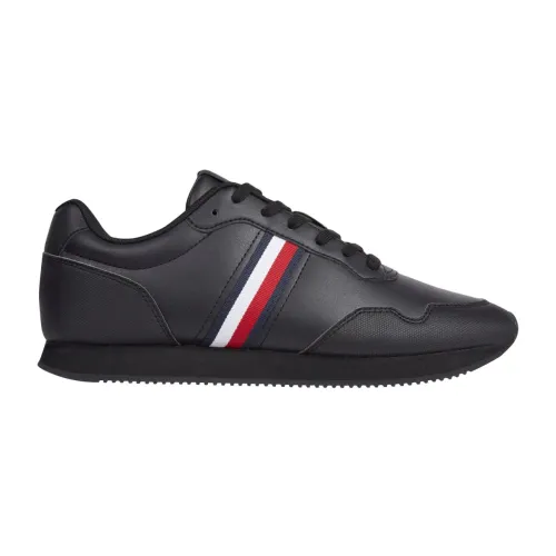 Tommy Hilfiger , Black Core Lo Runner Sneakers ,Black male, Sizes: