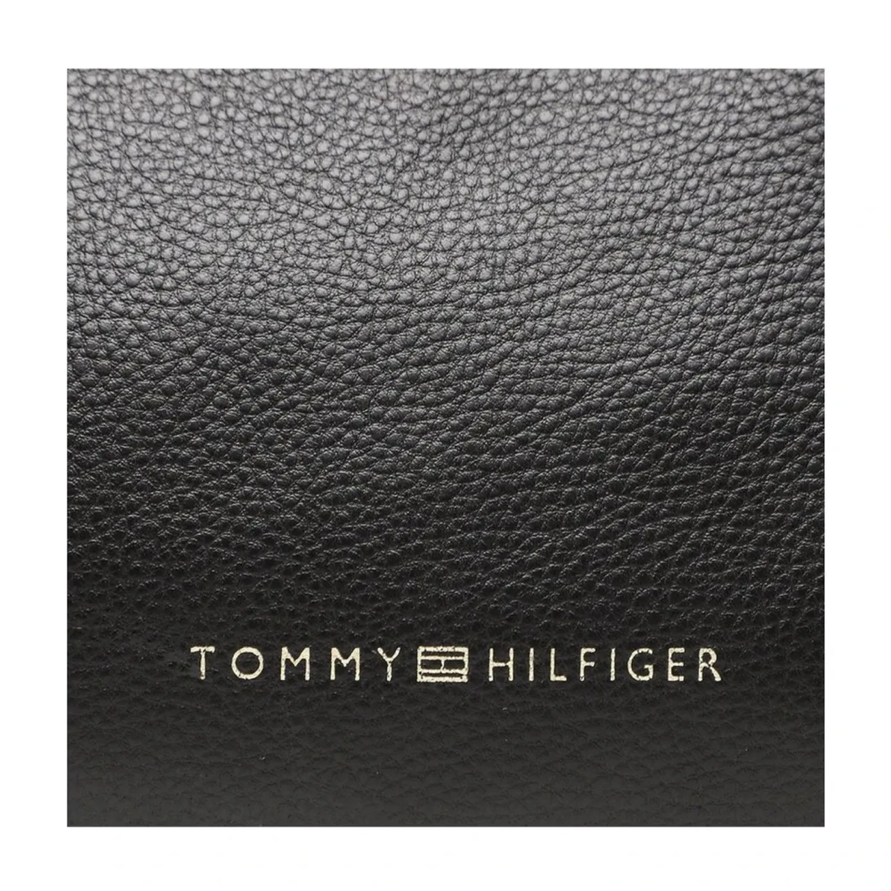 Tommy Hilfiger , Black Leather Shoulder Bag with Logo ,Black female, Sizes: ONE SIZE