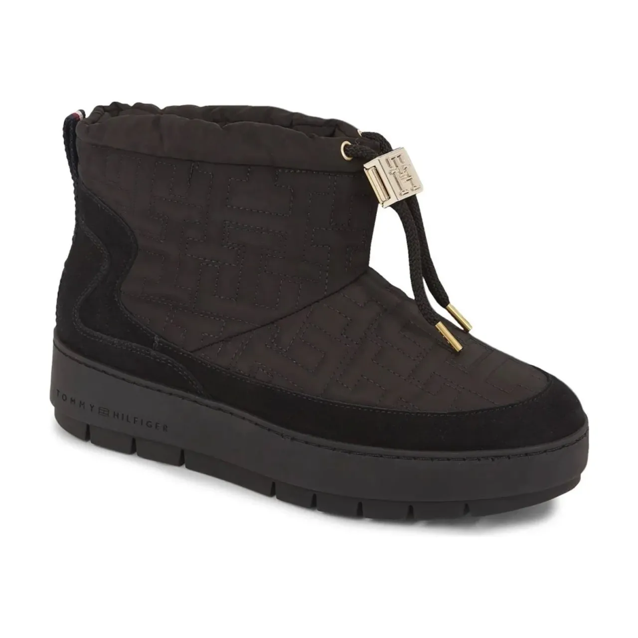 Tommy Hilfiger , Black Monogram Ankle Boots ,Black female, Sizes: