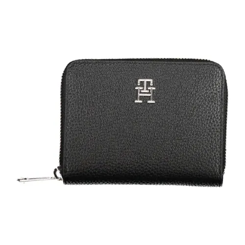 Tommy Hilfiger , Black Polyurethane Wallet with 5 Compartments and Coin Purse ,Black male, Sizes: ONE SIZE