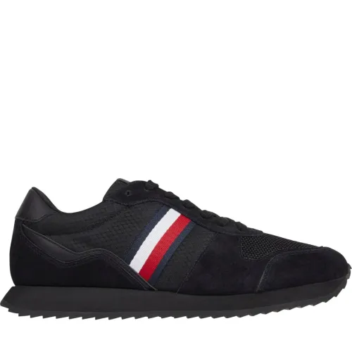 Tommy Hilfiger , Black Sneakers - Runner Evo Mix ,Black male, Sizes: