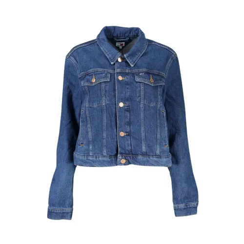 Tommy Hilfiger , Blue Cotton Jackets & Coat ,Blue female, Sizes: