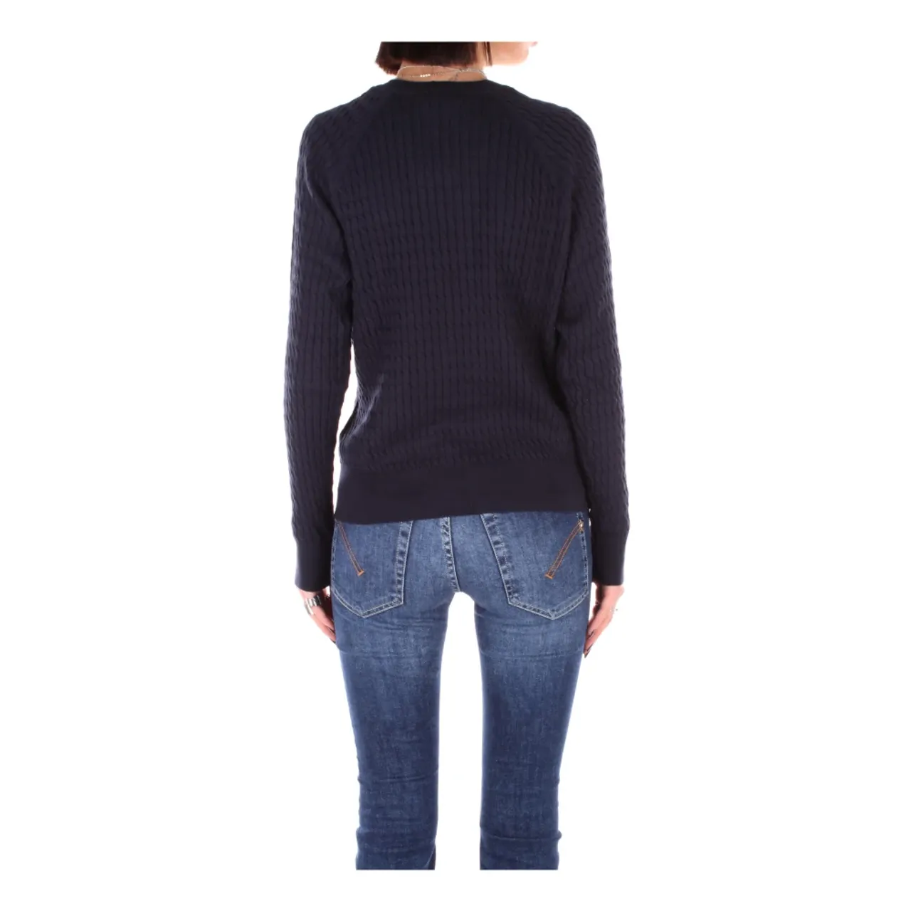 Tommy Hilfiger , Blue Logo Front Sweater Cotton ,Blue female, Sizes: