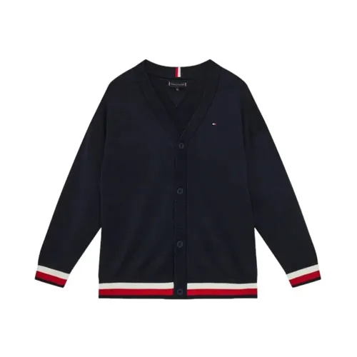 Tommy Hilfiger , Buttoned Cardigan with Logo Bands ,Blue male, Sizes: