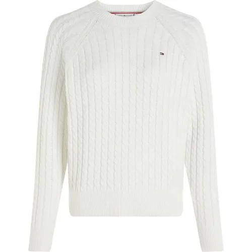 Tommy Hilfiger Cable knit crew neck Sweater - Cream