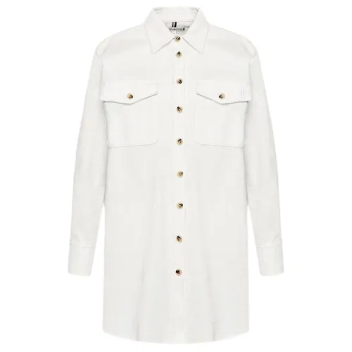 Tommy Hilfiger , Camicia Donna Corduroy Over ,White female, Sizes: