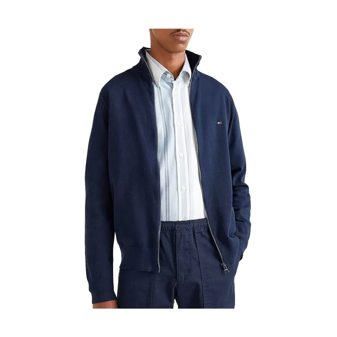 Tommy Hilfiger , Classic Full Zip Cardigan Sweater ,Blue male, Sizes: