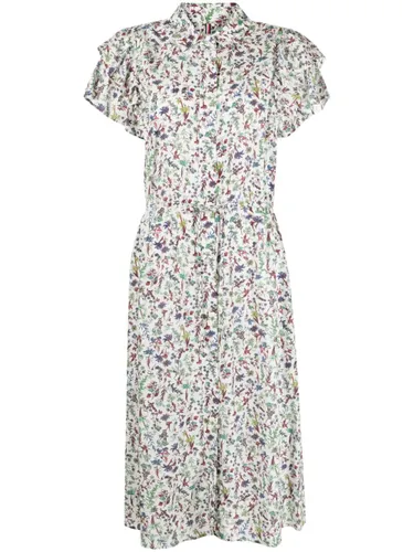 Tommy Hilfiger Coastal floral-print midi shirt dress - White