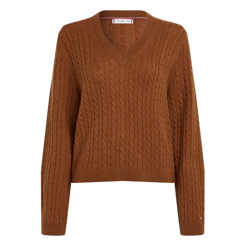 Tommy Hilfiger , Cognac Sweaters ,Brown female, Sizes: