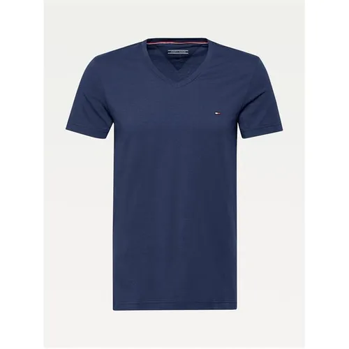 Tommy Hilfiger Core Stretch V Neck Slim Fit T Shirt - Blue