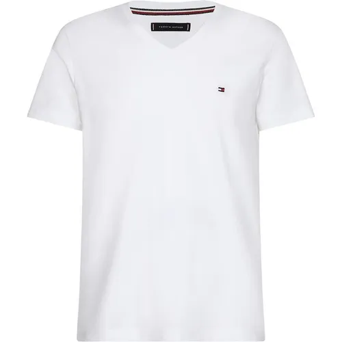 Tommy Hilfiger Core Stretch V Neck Slim Fit T Shirt - White